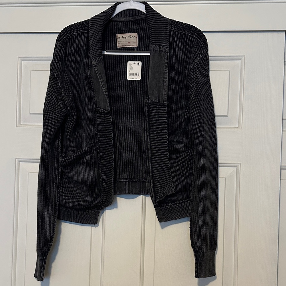 Free People Black Cardigan
